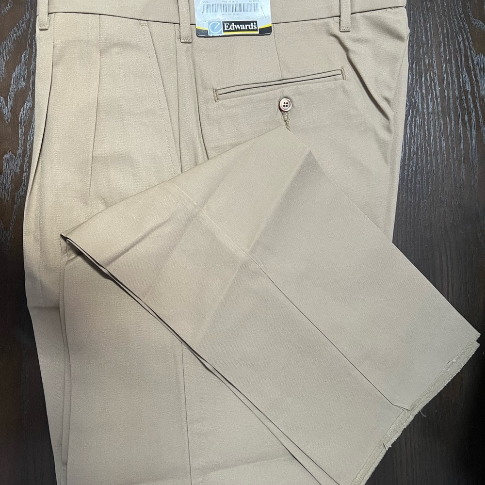 Tan Chinos with Subtle Texture and Tapered Fit